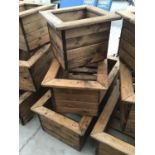 THREE VARIOUS WOODEN PLANTERS