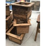 THREE VARIOUS WOODEN PLANTERS