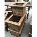 THREE VARIOUS WOODEN PLANTERS