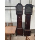 A MAHOGANY LONG CASE CLOCK CASE (NO MOVEMENT)