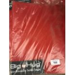 A BIG HUG 'LONDON' BEAN BAG IN RED , 140CM X 18OCM, HEAVY DUTY POLYESTER, STAIN AND WATER