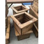 THREE VARIOUS WOODEN PLANTERS