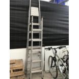 TWO SETS OF ALUMINIUM STEP LADDERS ONE FIVE RUNG ONE SEVEN RUNG