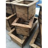 THREE VARIOUS WOODEN PLANTERS