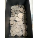 A BOX OF SILVER COINS