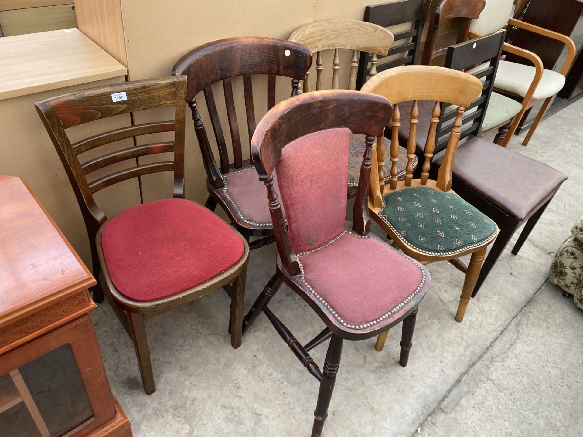 NINE VARIOUS DINING CHAIRS