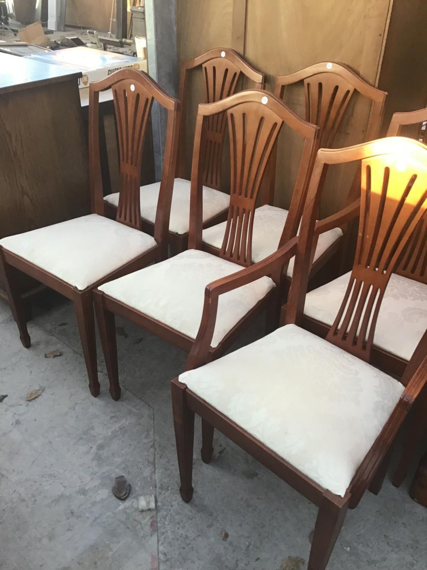 SIX CHERRY CHAIRS TO INCLUDE FOUR CHAIRS AND TWO CARVERS - Image 2 of 2
