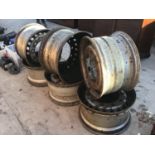 SIX LARGE WHEELS FOR AGRICULTURAL VEHICLES