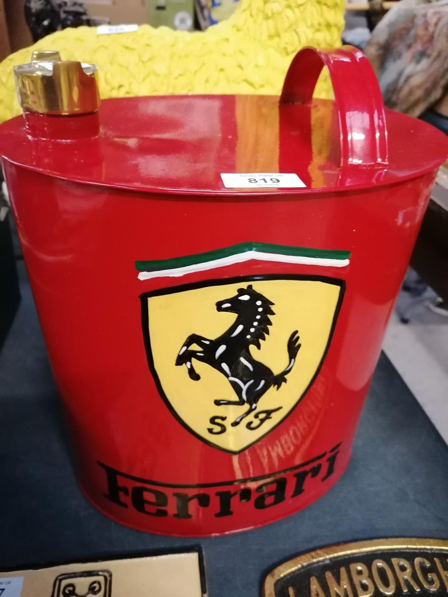 A RED METAL 'FERRARI' PETROL CAN