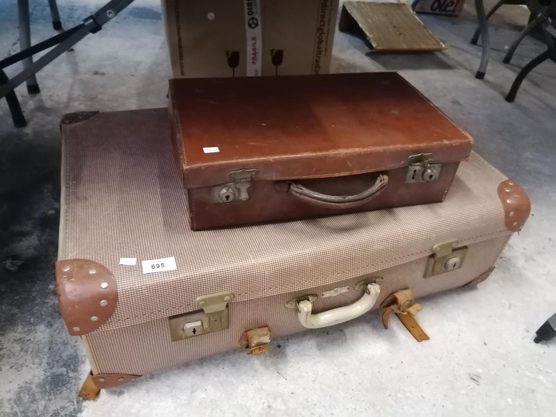 TWO VINTAGE SUITCASES- TO INCLUDE PHOENIX EXAMPLE