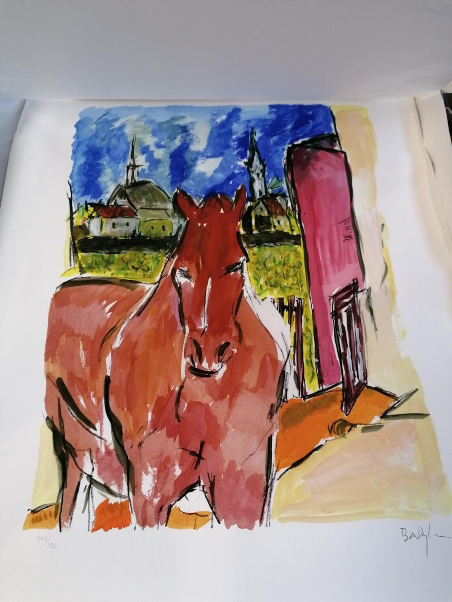 A BOB DYLAN PENCIL SIGNED LIMITED EDITION PRINT - 'HORSE' (2010) FROM THE DRAWN BLANK SERIES, UNFRAM - Image 2 of 5