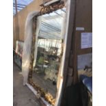 A VERY LARGE ORNATE GILT FRAMED MIRROR 220CM X 145CM