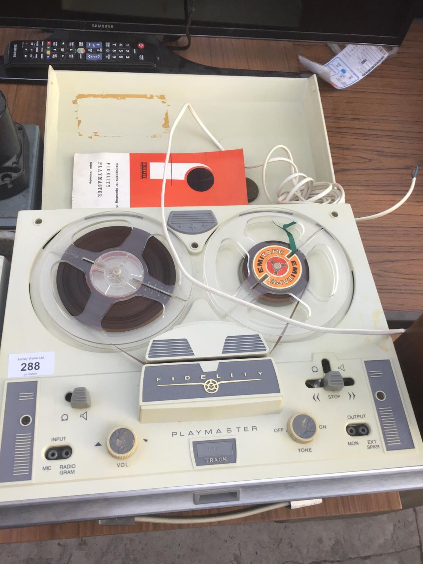 A FIDELITY PLAYMASTER REEL TO REEL, A CROWNCORDER TRANSISTOR TAPE RECORDER, A TELECOM ROBIN - Image 3 of 3