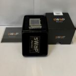 A 'SWAP' BLUETOOTH WRIST WATCH, NEW AND BOXED