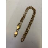 A 9CT YELLOW GOLD LADIES BRACELET, NEEDS LINKS RE-ATTACHING, WEIGHT 5.5G