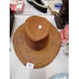 A CROCODILE DUNDEE LEATHER BUSH HAT