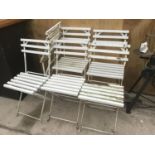 SIX BISTRO STYLE FOLDING CHAIRS (SOME IN NEED OF REPAIR)