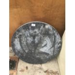 A CIRCULAR COMPOSITE SLAB POSSIBLY MARBLE 61CM DIAMETER