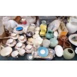 A LARGE MIXED LOT OF CERAMICS, EDWARDIAN PART TEA SET ETC