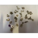 A COLLECTION OF 27 ASSORTED SILVER CHARMS