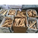 SEVEN BOXES OF NEW WOODEN COAT HANGERS