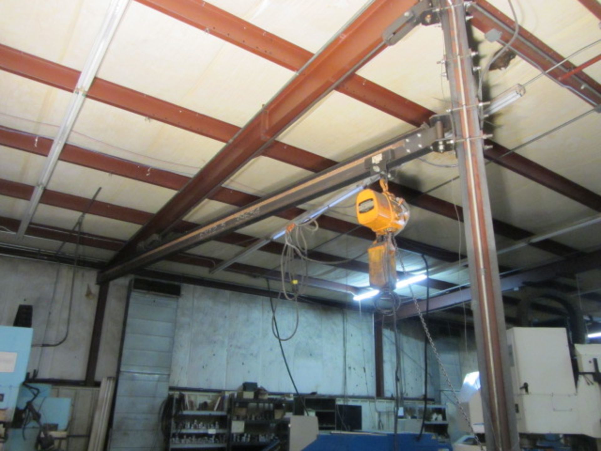 20' 1,000lb Jib Crane with Harrington Hoist & Pendant Control