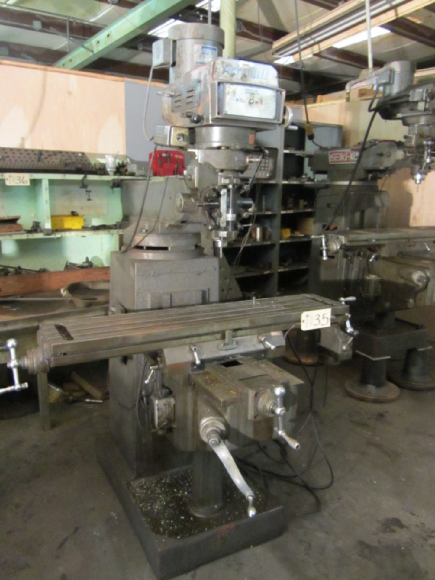 Acra Variable Speed Vertical Milling Machine with 10'' x 50'' Table, R-8 Variable Spindle Speeds