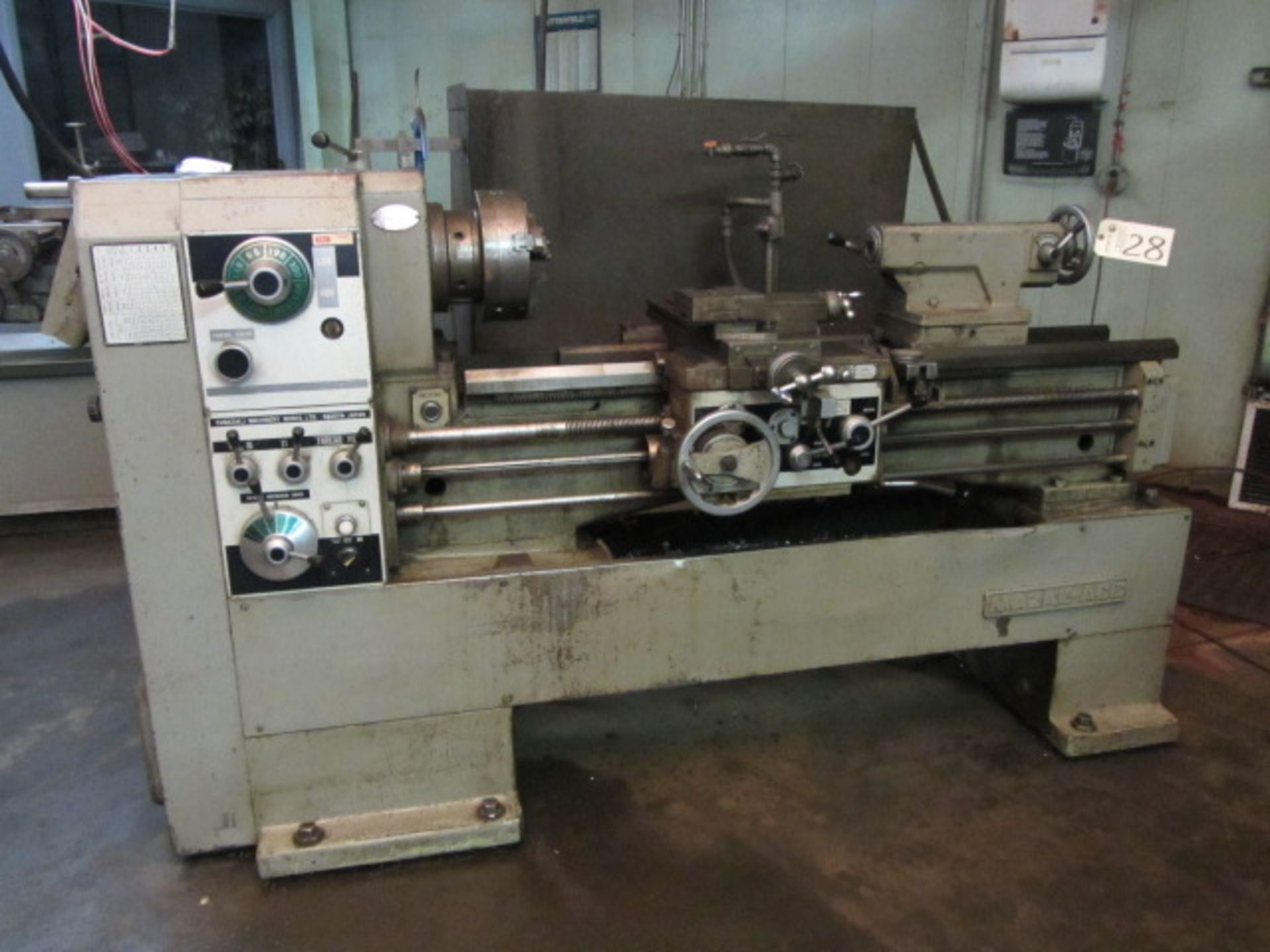 Mazak 18'' x 44'' CC Engine Lathe with 2'' Bore, 10'' Diameter 3-Jaw Chuck, Spindle Speeds to 1500