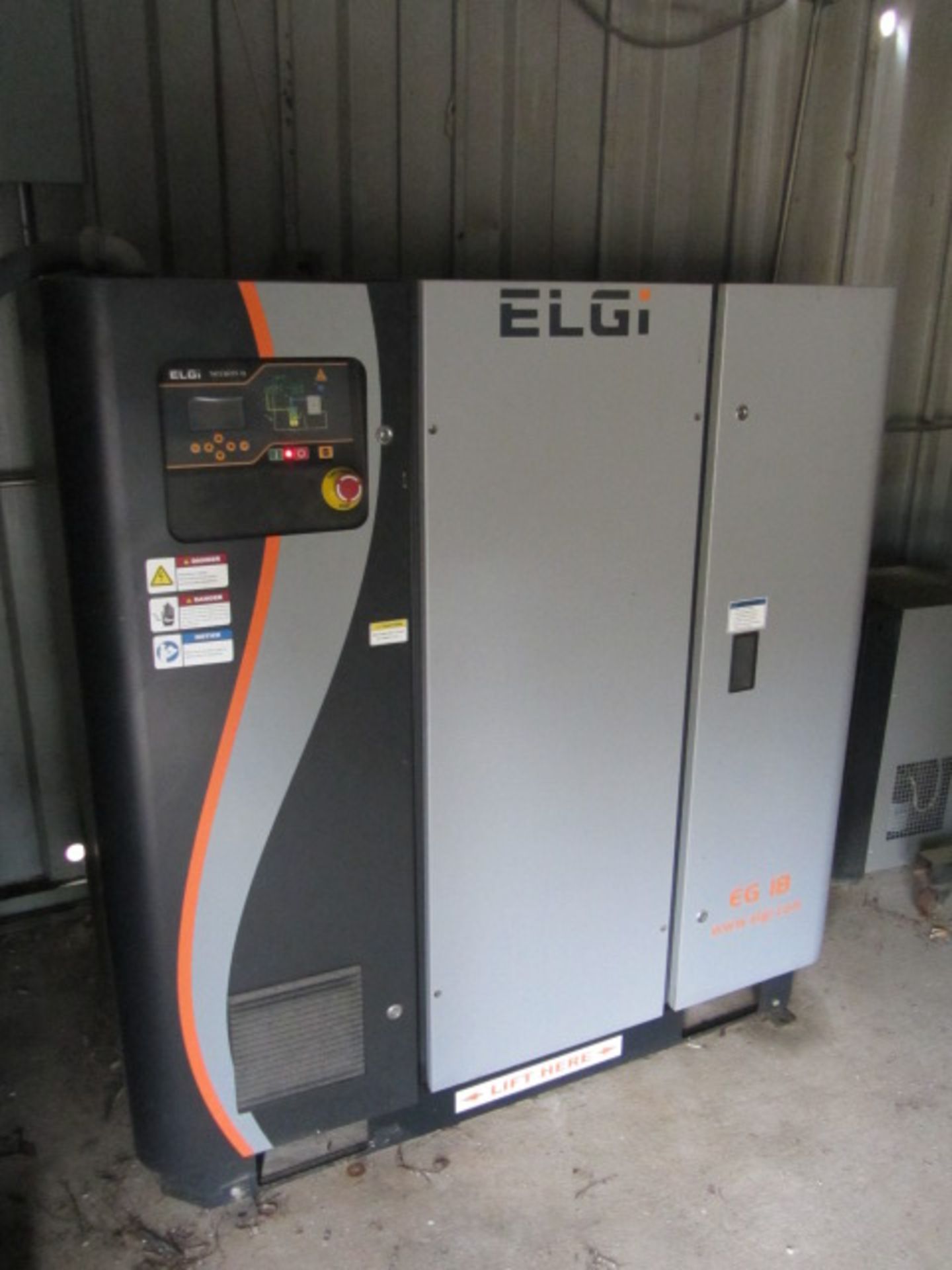 Elgi Model EG18-125 25 HP Rotary Screw Air Compressor with 125 PSI, Neuron II Controls, sn: