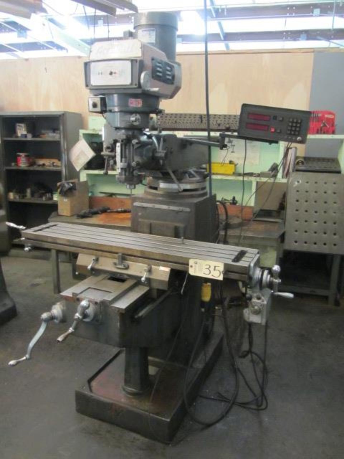 Acra Variable Speed Vertical Milling Machine with 10'' x 50'' Table, R-8 Variable Spindle Speeds - Image 2 of 6