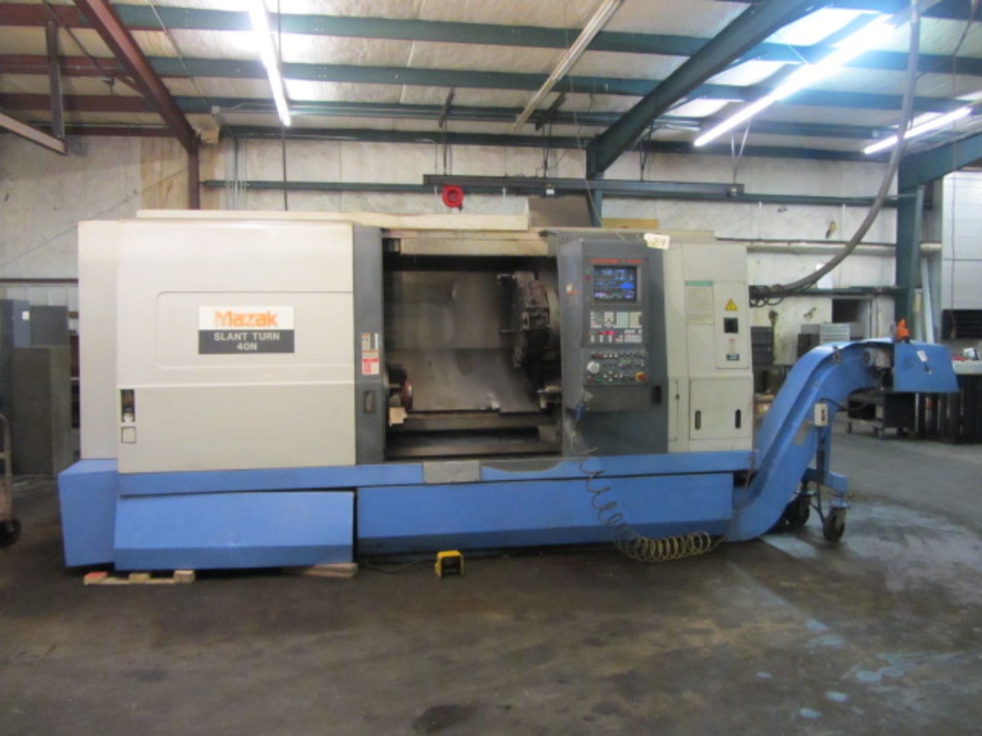 Mazak Slant Turn 40N CNC Turning Center with 18'' 3-Jaw Chuck, Approx 40'' Max Distance to - Bild 4 aus 9