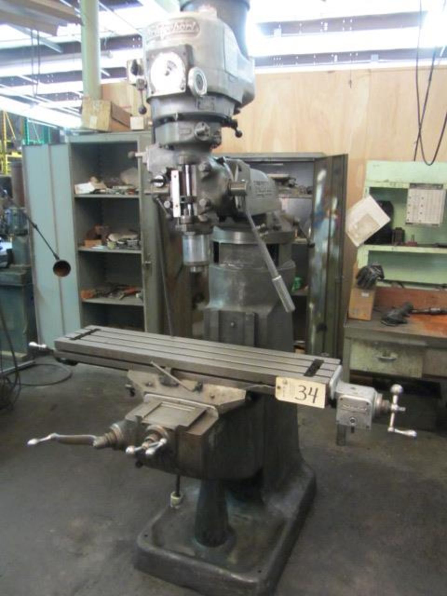 Bridgeport Vertical Milling Machine with R-8 Variable Spindle Speeds, 9'' x 42'' Table, sn:98685