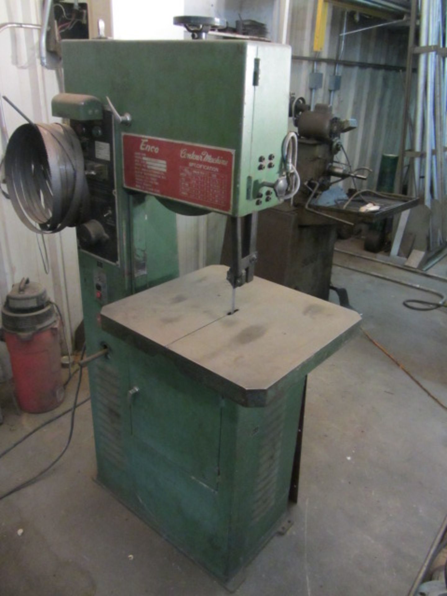 Enco Model 135-1545 13'' (26'') Vertical Bandsaw with 19'' x 21'' Table, sn:73-101