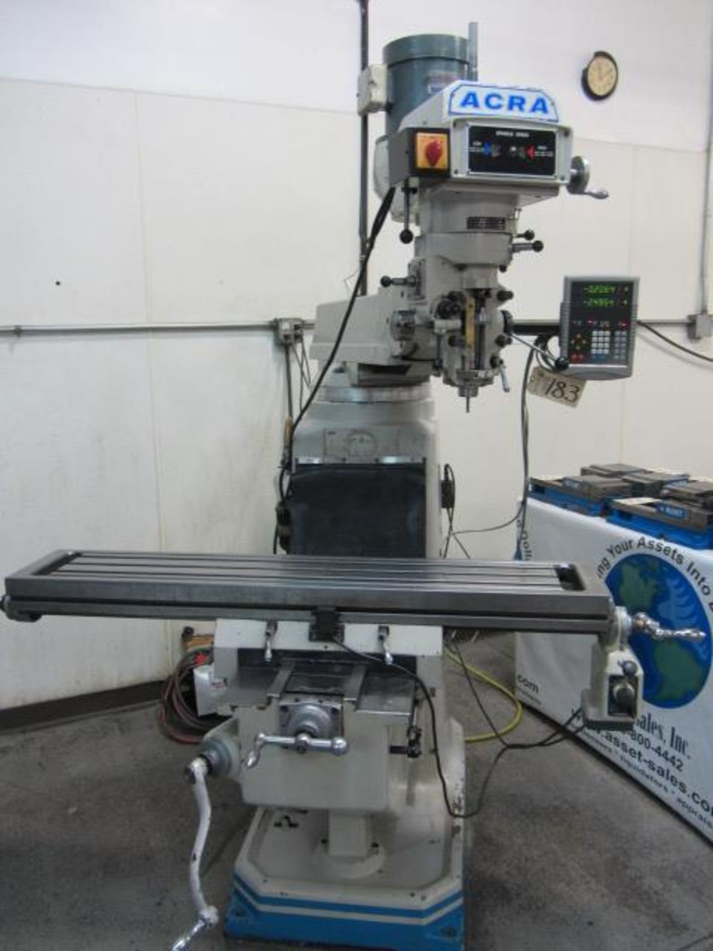 Acra Model AM-3V Variable Speed Vertical Milling Machine with 10'' x 54'' Power Feed Table, R-8 - Image 4 of 9