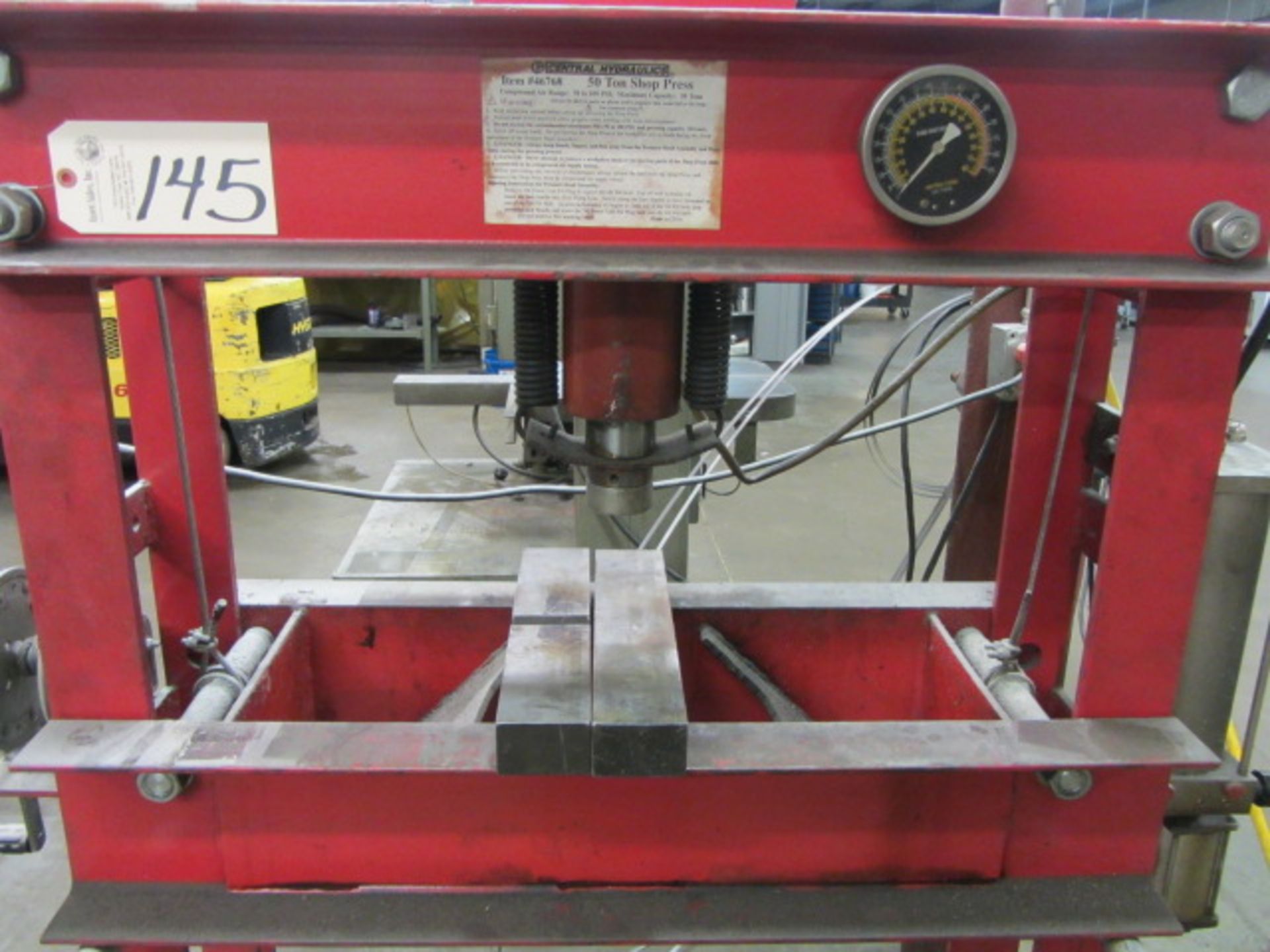 Central Pneumatics #46768 50 Ton Pneudraulic H-Frame Press with Foot Actuator, Adjustable Rail - Image 3 of 5