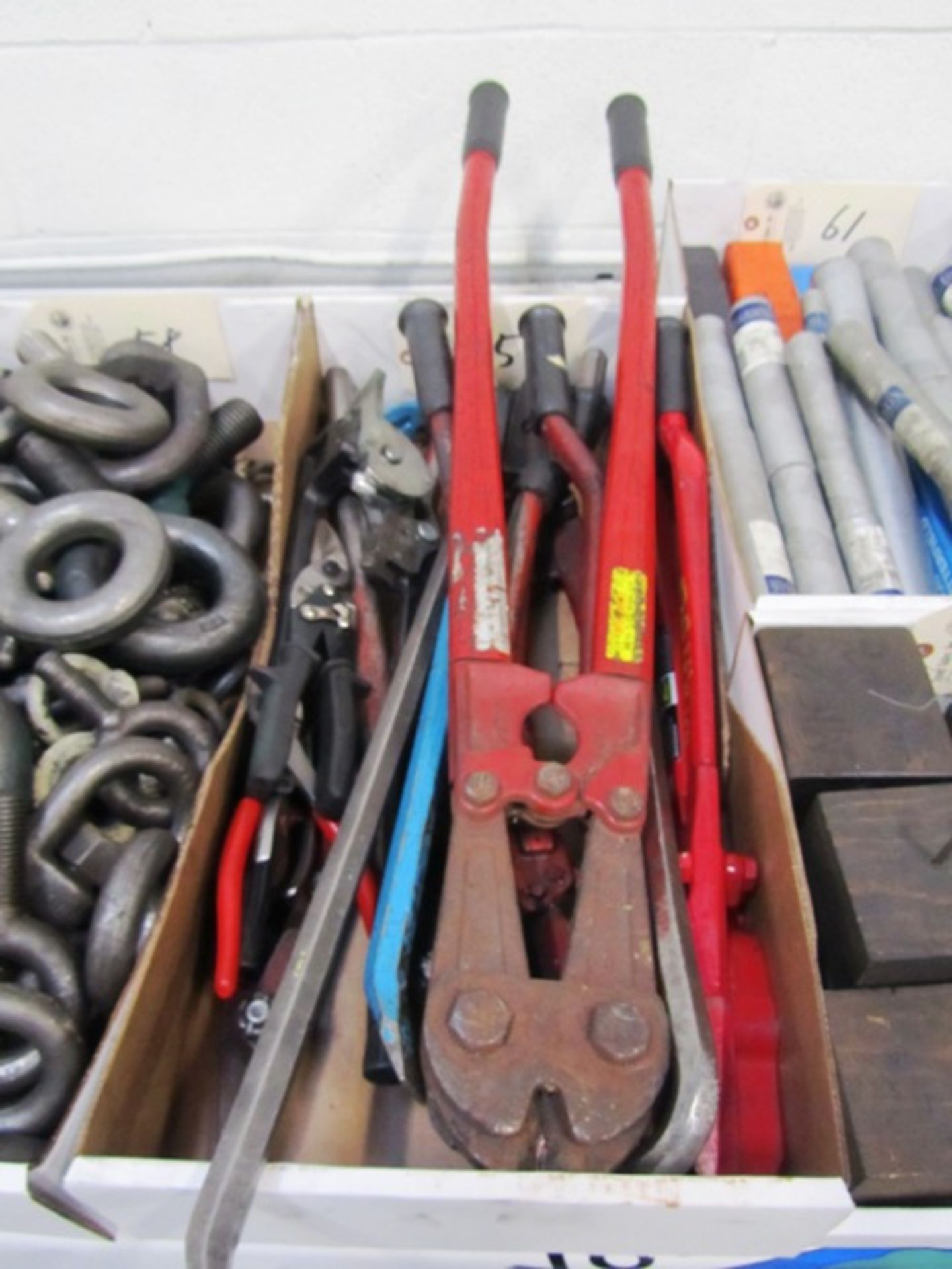 Bolt Cutters, Plyers, Pry Bars, Assorted Cutters