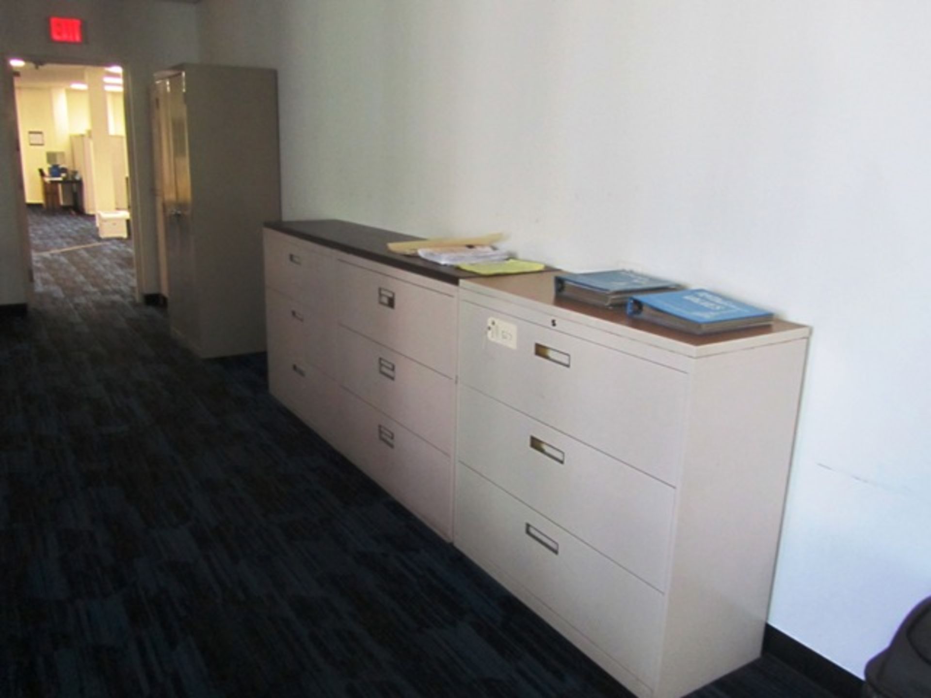 (3) 3 Drawer Lateral Filing Cabinets, Lockers, (1) 2 Door Cabinet