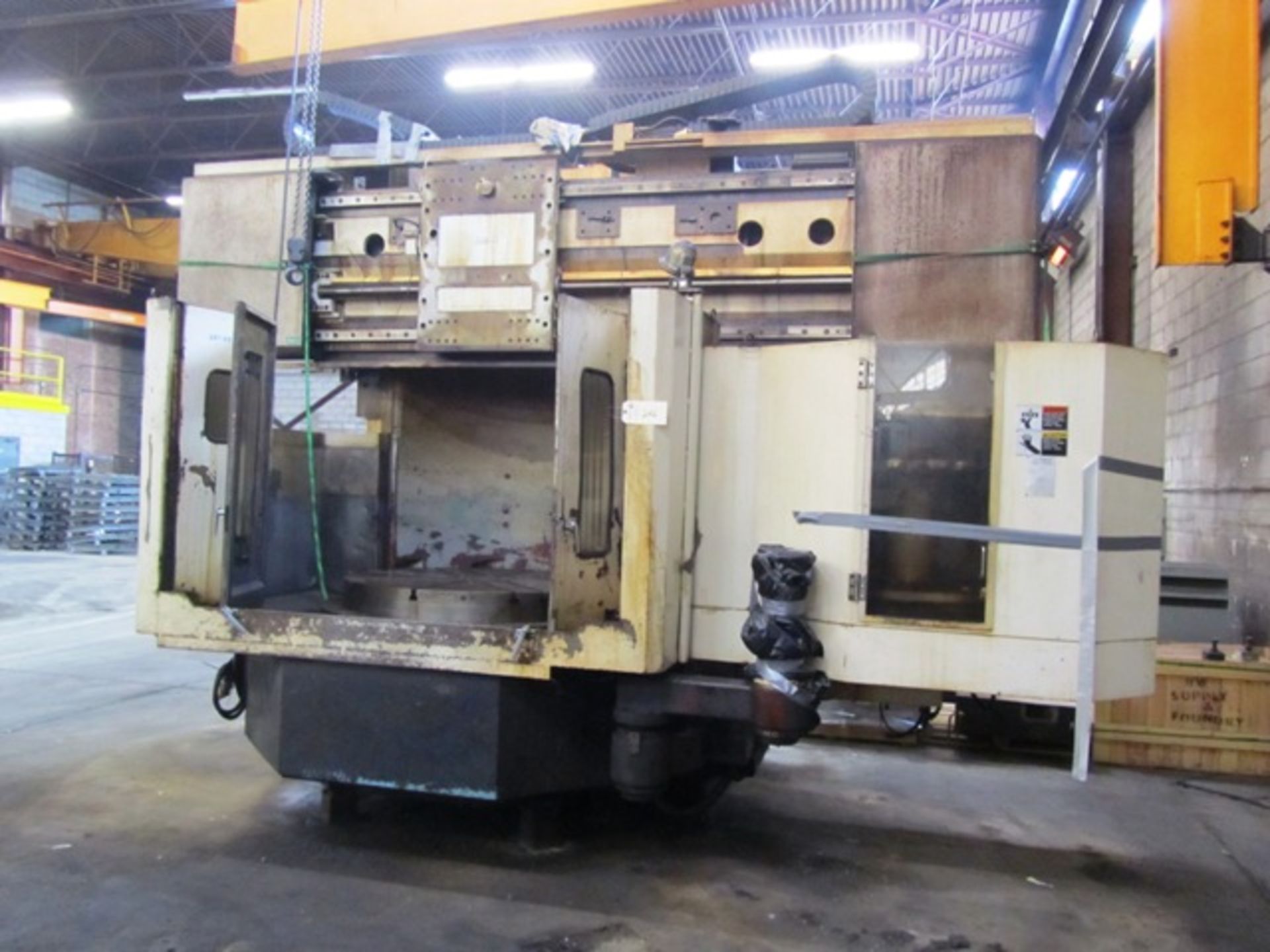 Toshiba TMD-13 CNC Vertical Boring Mill with 24-ATC, 49.18'' Table, 4-Jaw Chuck, 62.99'' Swing, 43.