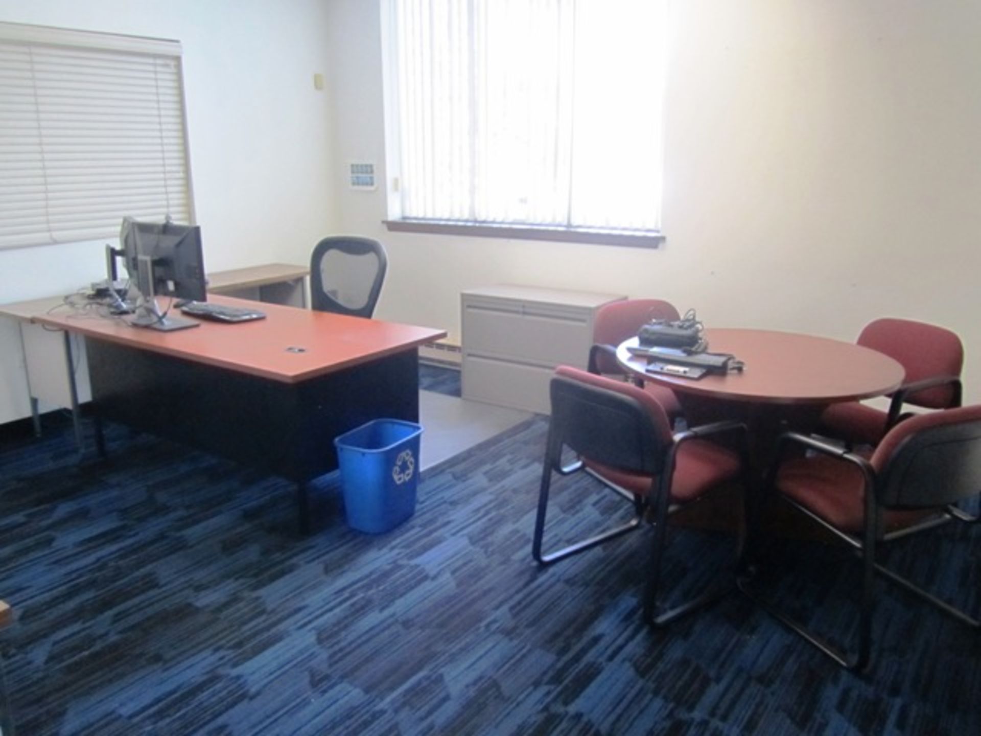 Contents of Office consisting of Desk, Chair, Round Table with Chairs (no computer)