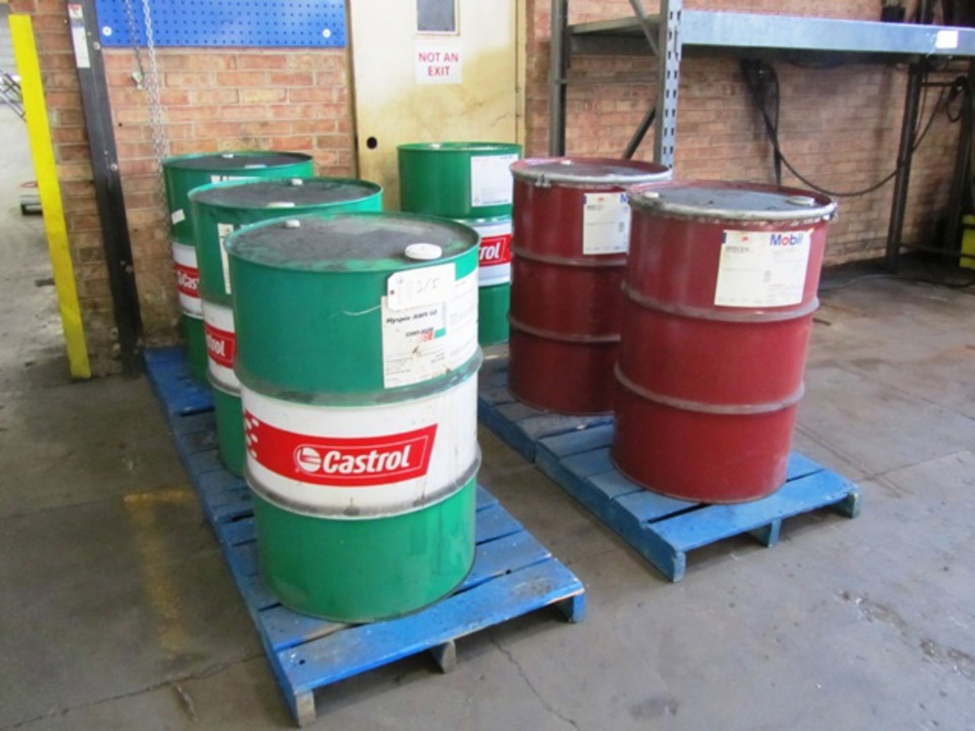 Castrol 12081-AEDR, 11029-AEDR, 12027 Beir Oil, Syntilo 9930, (2) Barrels of Mobile Unirex EP2