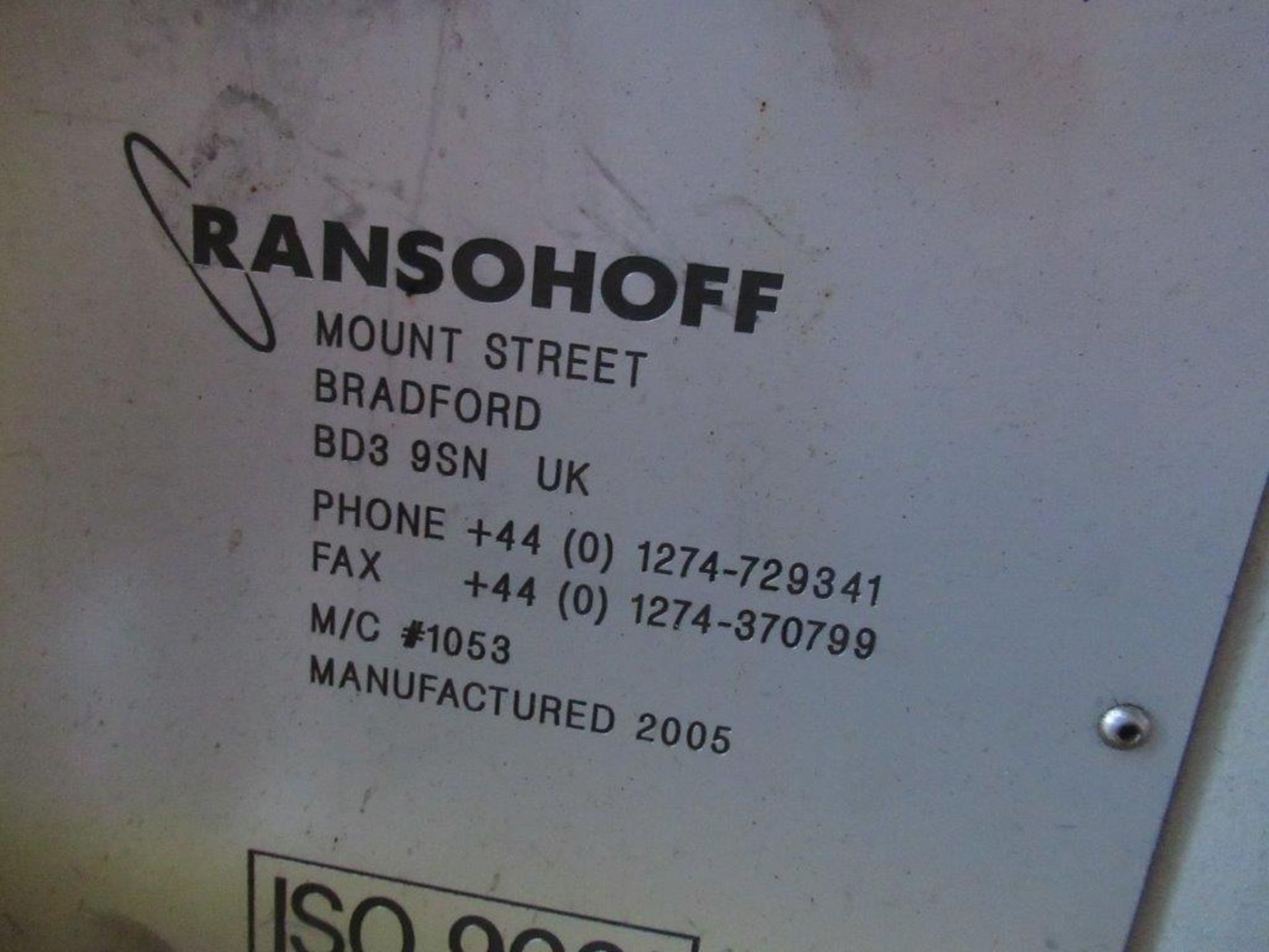 Ransohoff Stainless Steel Parts Washer, M/C# 1053, mfg.2005 - Image 3 of 3