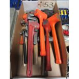 (2) Pipe Wrenches, Hammers