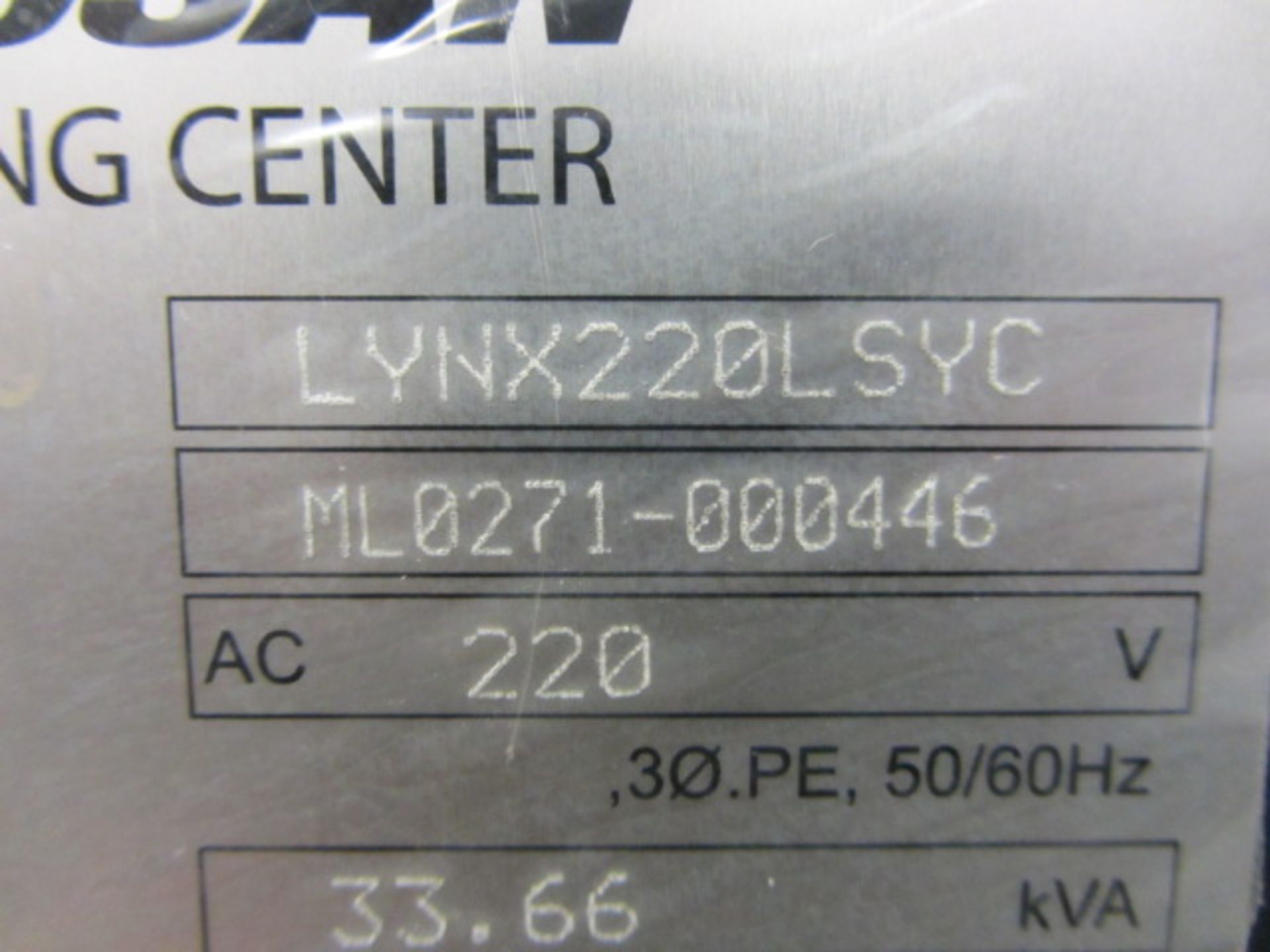 Doosan Lynx 220 LSYC CNC Turning Center with 8.25'' Chuck Main Spindle, 5.5'' Sub-Spindle, Y- - Bild 9 aus 9