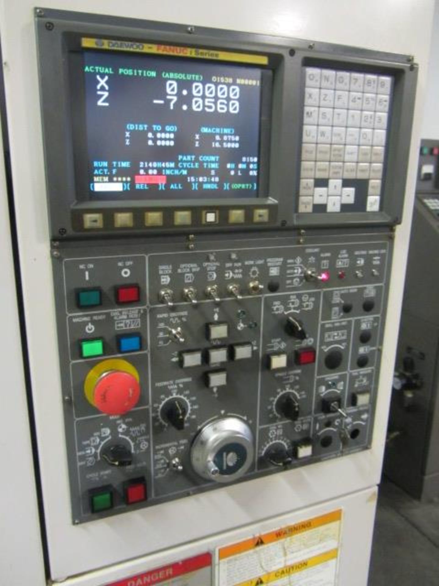 Daewoo Lynx 210A CNC Turning Center with 16C Collet Chuck, Parts Catcher, Fanuc i CNC Control, sn: - Image 4 of 7