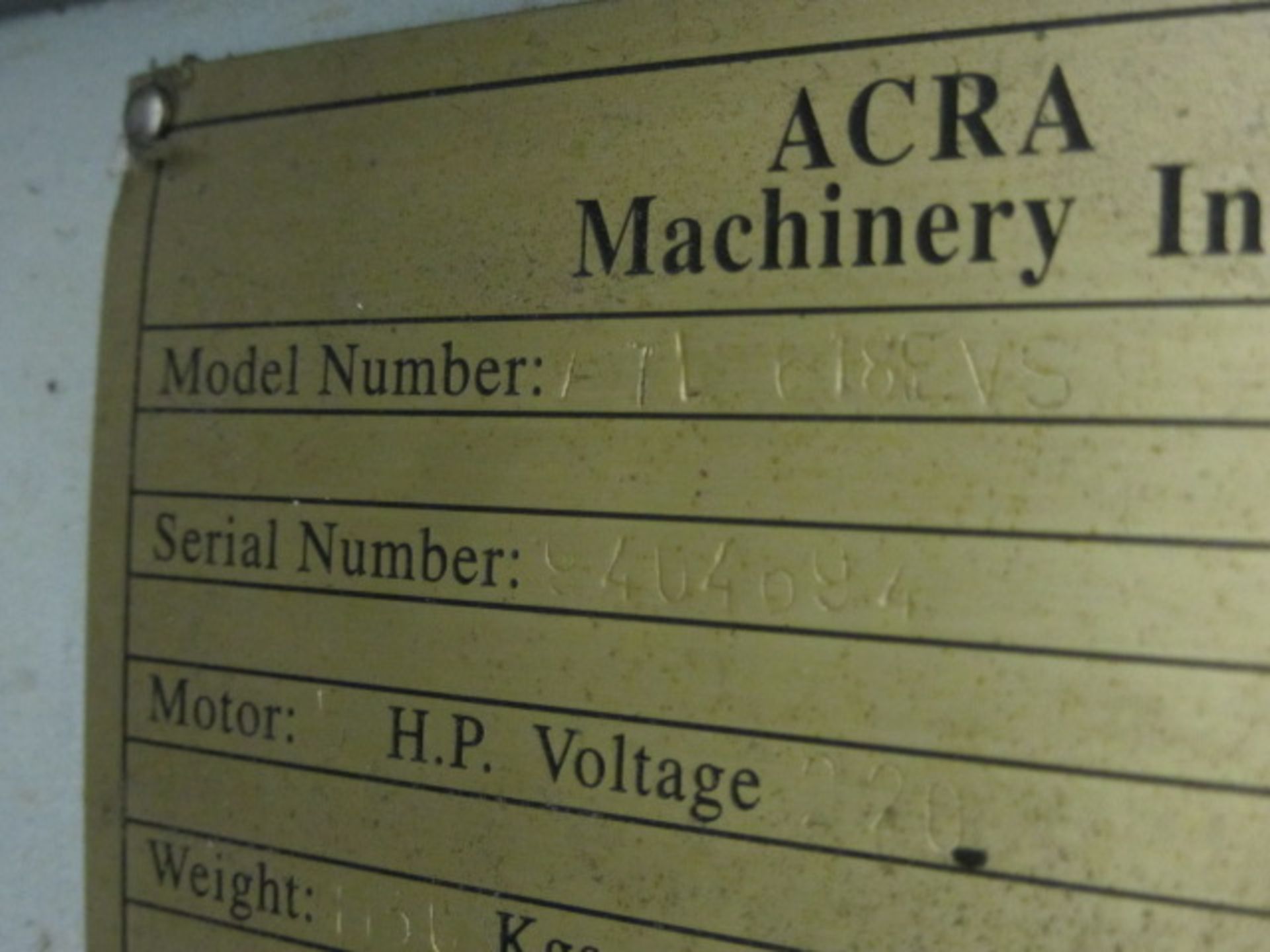 Acra ATL-618 EVS Super Precision Toolroom Lathe with 19'' Distance to Tailstock, Electronic Variable - Image 9 of 9