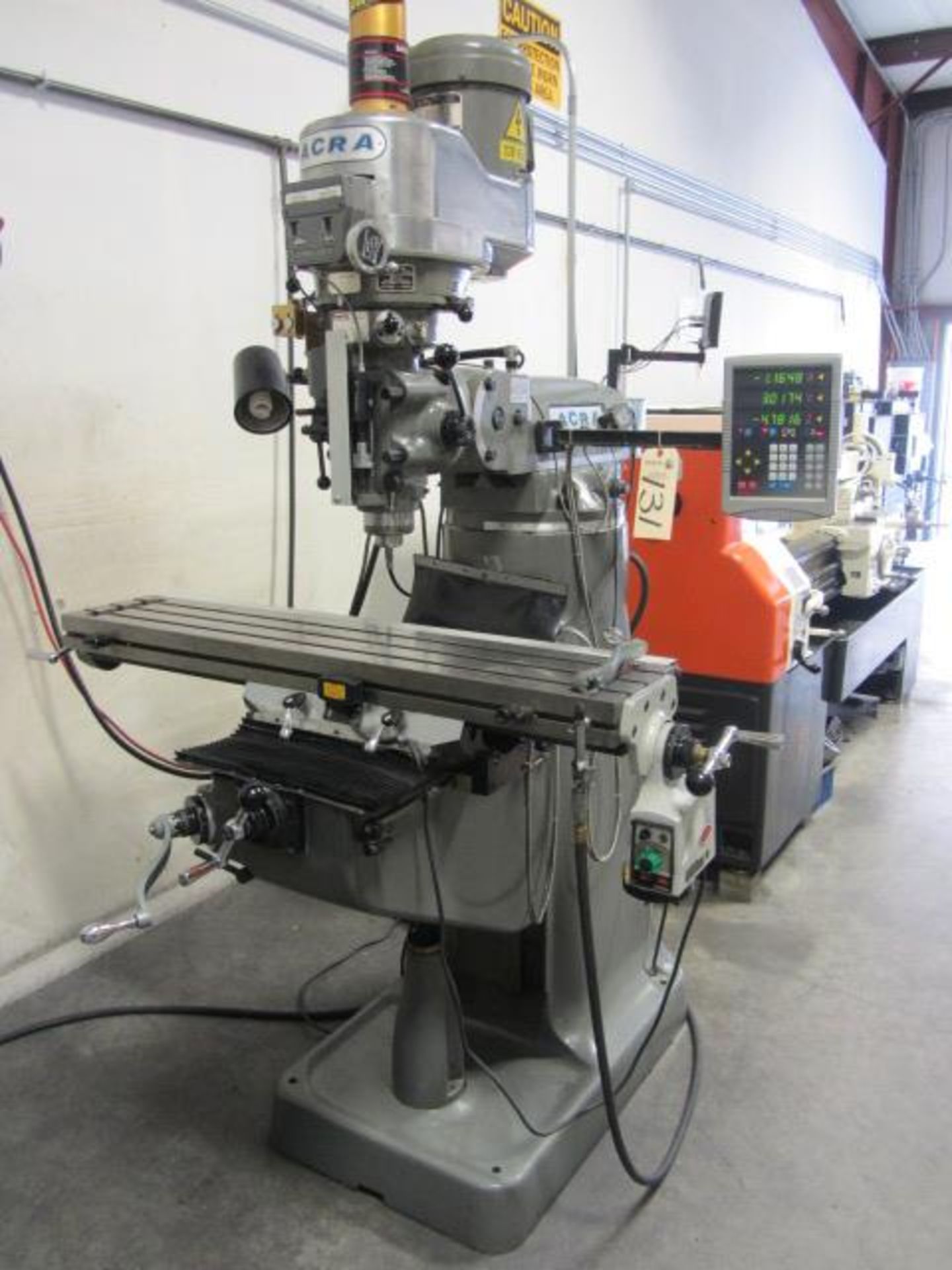 Acra #2J Variable Speed Milling Machine with 9'' x 48'' Power Feed Table, R-8 Spindle Speeds - Image 3 of 8