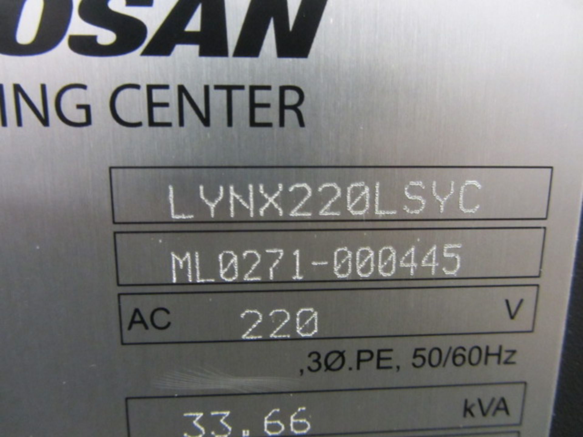 Doosan Lynx 220 LSYC CNC Turning Center with 8.25'' Chuck Main Spindle, 5.5'' Sub-Spindle, Y- - Bild 8 aus 8