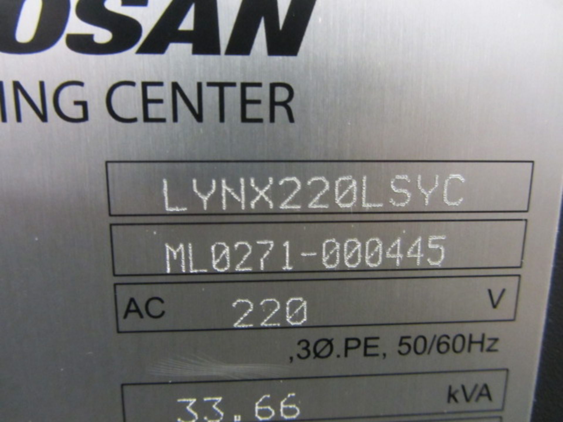 Doosan Lynx 220 LSYC CNC Turning Center with 8.25'' Chuck Main Spindle, 5.5'' Sub-Spindle, Y- - Image 8 of 8