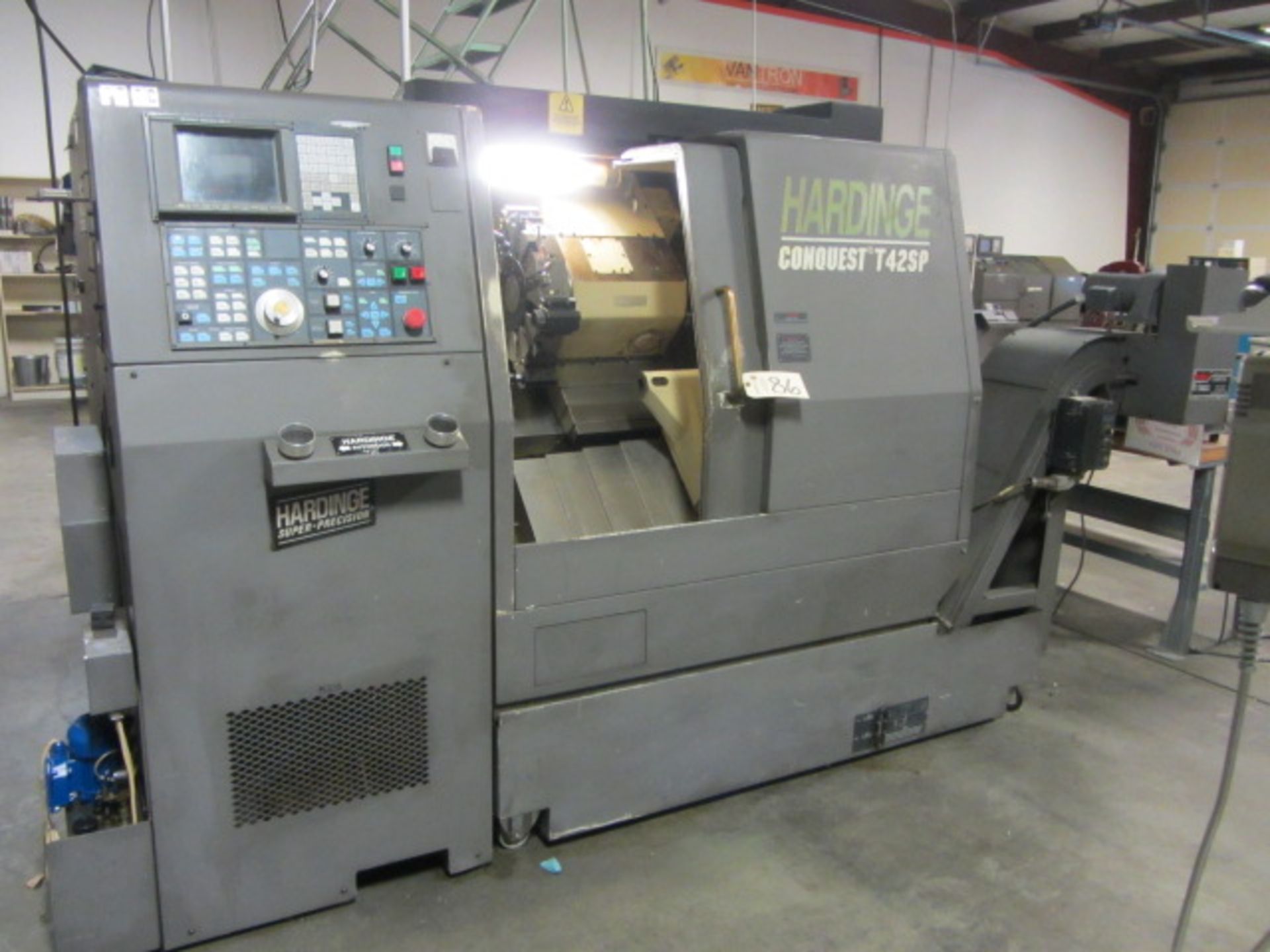 Hardinge Conquest T42SP CNC Turning Center with Built-In 16J Collet Chuck, 26'' Max Distance to