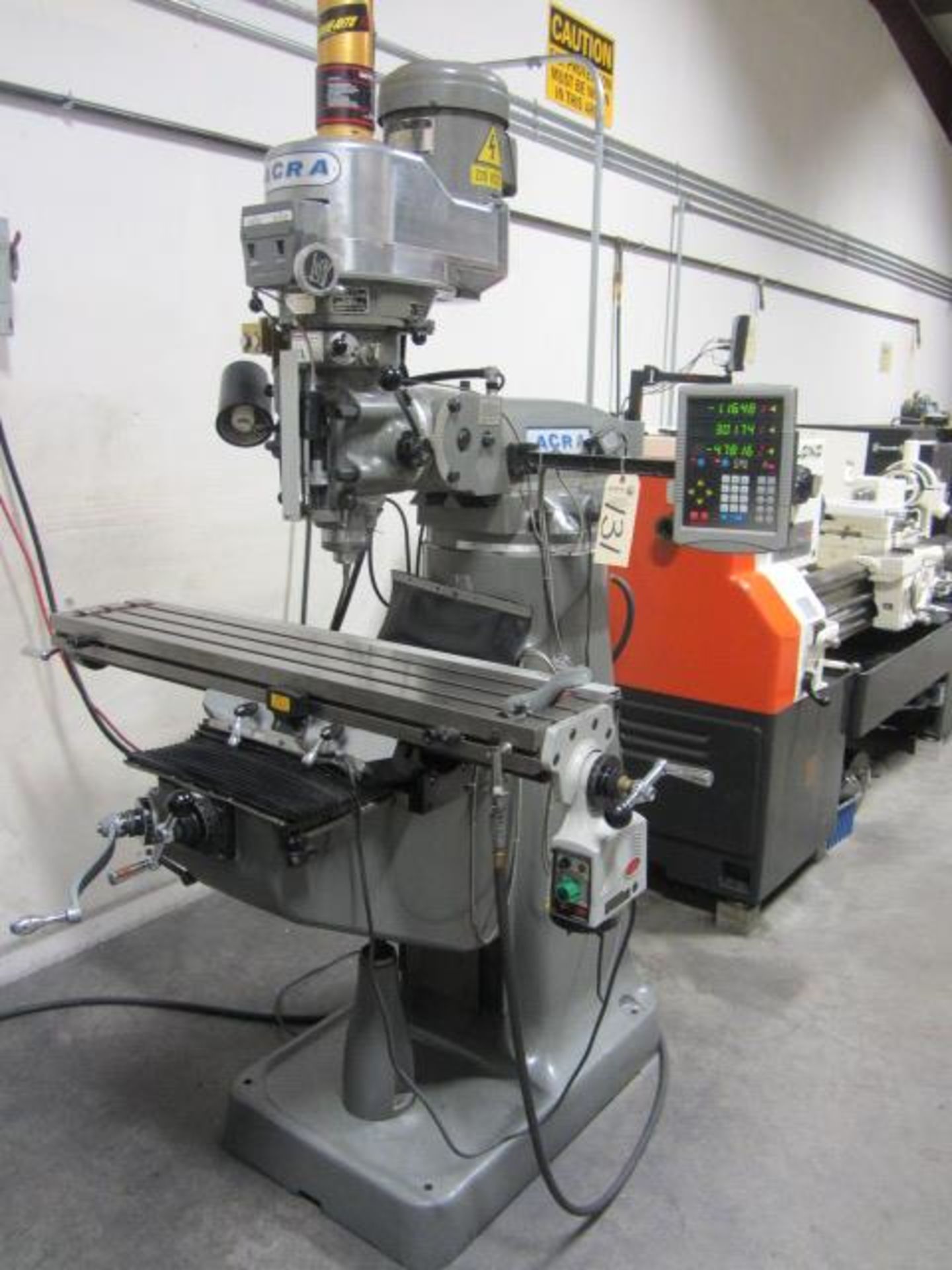 Acra #2J Variable Speed Milling Machine with 9'' x 48'' Power Feed Table, R-8 Spindle Speeds